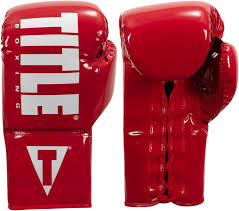 New TITLE Boxing Inferno Intensity Lace Training Gloves 14 oz  Red/White