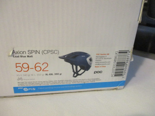 POX Axion SPIN Bicycle Helmet Size 59-62cm XL/XXL - Lead Blue Matte