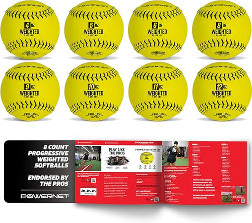 New PowerNet Weighted Softballs - 8 Different Weights - 4 to 12 oz