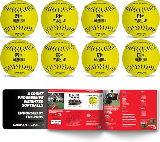 New PowerNet Weighted Softballs - 8 Different Weights - 4 to 12 oz