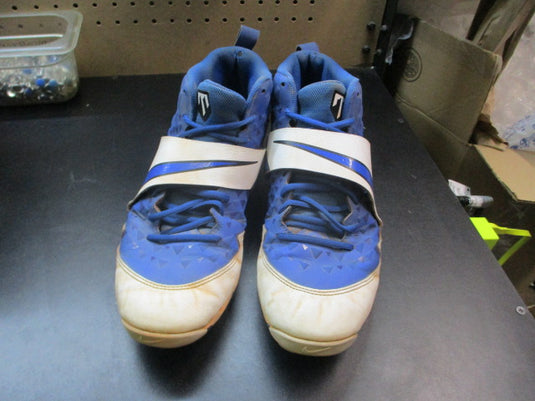 Used Nike Trout Mid Cleats Royal Blue Adult Size 11.5