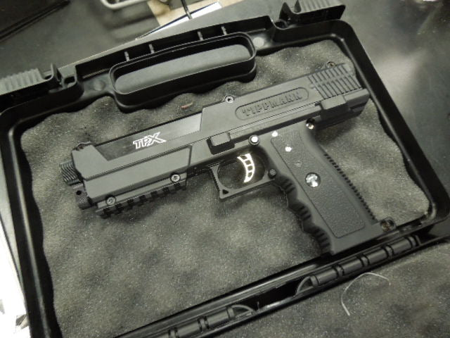 Load image into Gallery viewer, Used Tippmann TPX Tru-Feed .68 Cal Paintball Pistol 2 Magazines and Case
