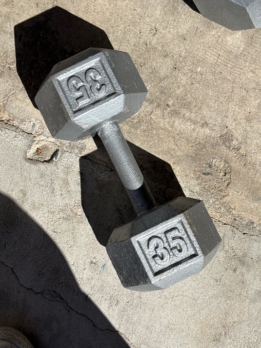 Used 35 lb Cast Iron Dumbbell