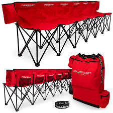 New PowerNet 6 Seater Team Bench - Red