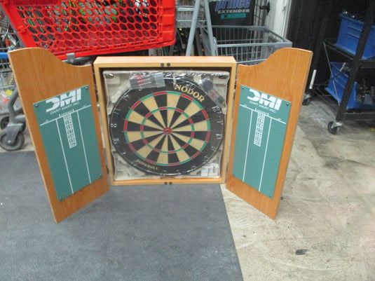 NODOR Supabull Dartboard With Wood Cabinet. Includes Darts