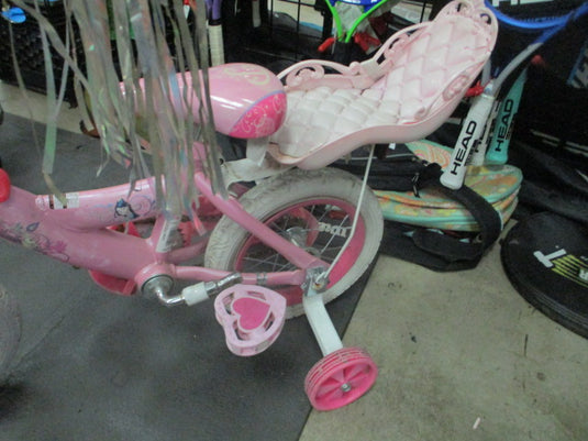 Used Disney Princess Bicycle With Training Wheels and Rear Basket 12" Wheels