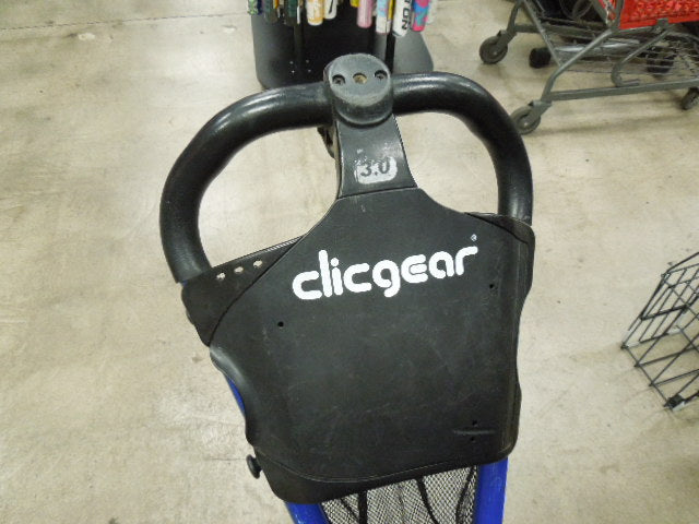 Load image into Gallery viewer, Used Clicgear Model 3.0 Folding Golf Push Cart Securing Bungee Straps are Worn
