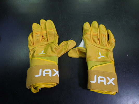 Used Jax Strap Cuf Batting Gloves in Yellow Size Medium