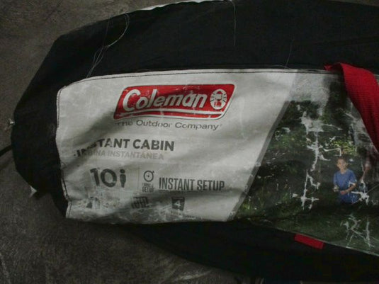 Used Coleman 10 Person Instant Pop Up Tent With Oversized Tent Stakes and Bag