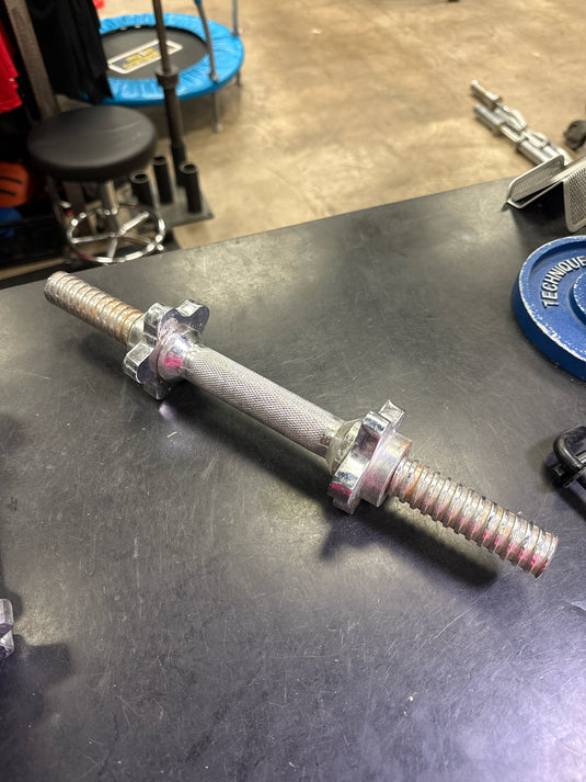 Used Standard Dumbbell Handle with Spin Locks