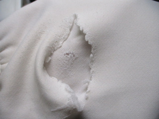 used Mizuno White Knicker Bottom Pants Adult Size Small - torn knee