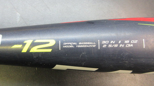 Used Easton ADV1 30" -12 USA Baseball Bat