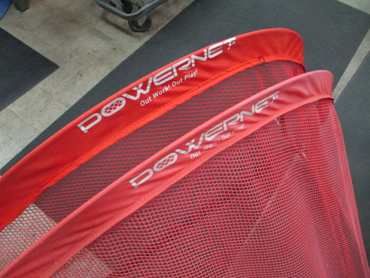 Used PowerNet 4 x 3 ft Portable Halfmoon Soccer Goal Set of 2
