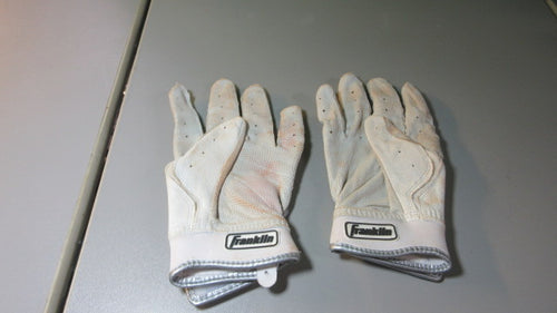 Used FRANKLIN 1 Size Fits All White Batting Gloves