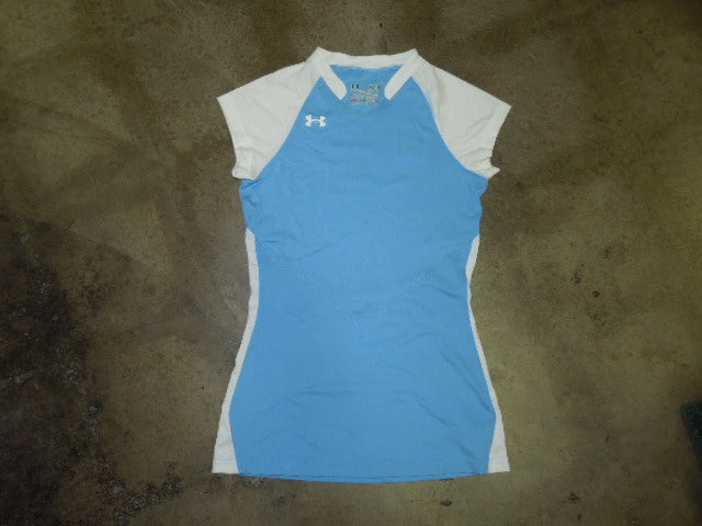 Load image into Gallery viewer, Under Armour Womens Cap Sleeve Volleyball Jersey Heatgear Fitted Size LG
