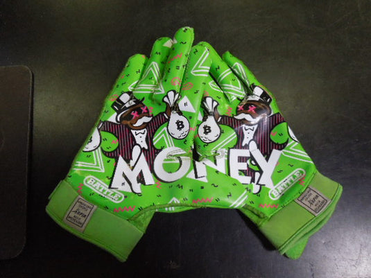 Used Battle Sports Money Man 2.0 Football Receiver Gloves Size Large