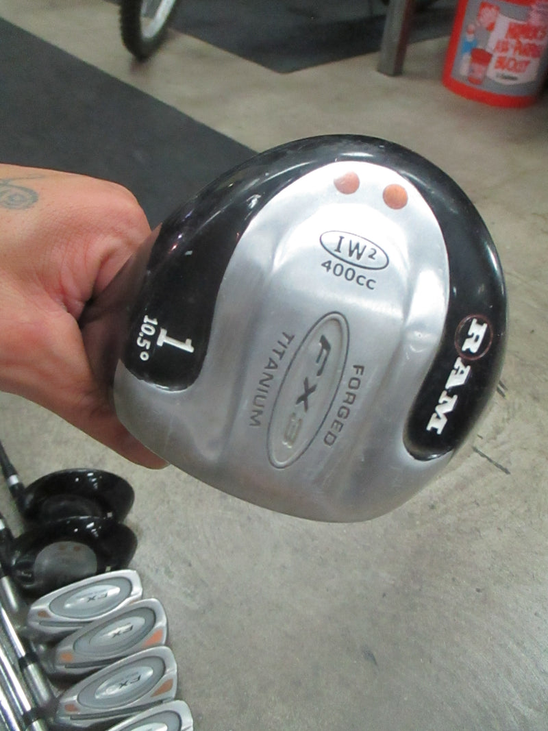 Load image into Gallery viewer, Used Ram FX3 IW2 Iron Set 3-PW, Driver 3 Wood, 5 Wood - RH W/ Bag

