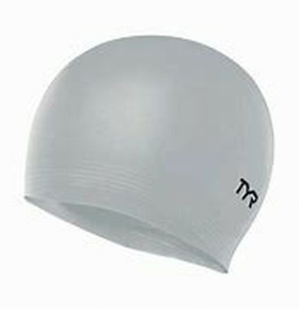 New TYR Latex Swim Cap - Silver