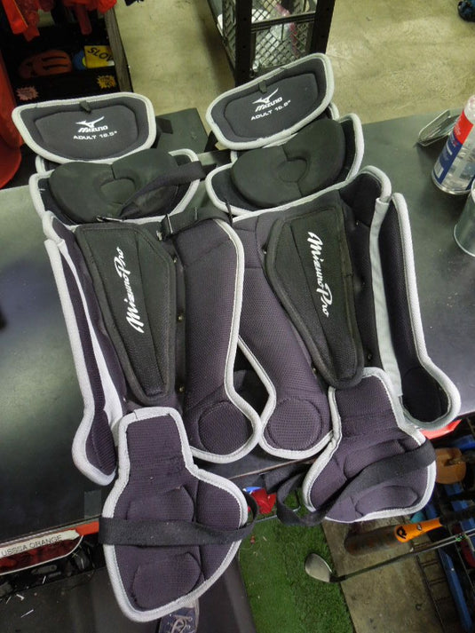 Used Mizuno Pro Samurai Catchers Shin Guards Size 16.5"