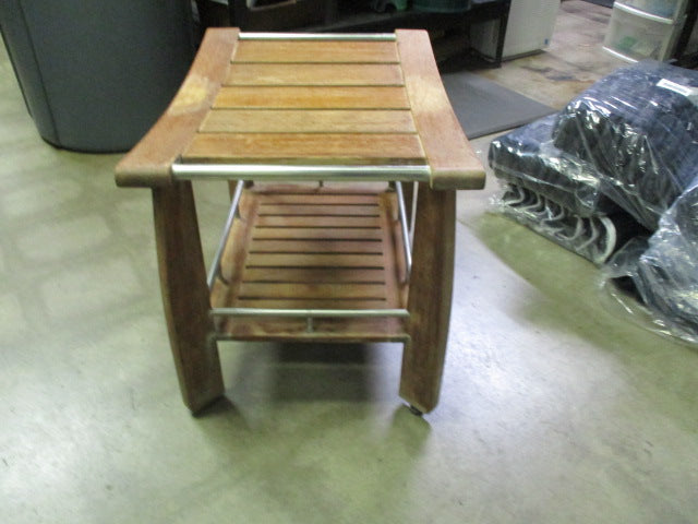 Load image into Gallery viewer, Used Front Gate Grade A Teak Wood Chair 24&quot;x19&quot; Shower Seat Pool Bench
