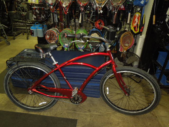Load image into Gallery viewer, Used Phat Cycles Rumble Beach Cruiser 29" Wheels in Cherry Red
