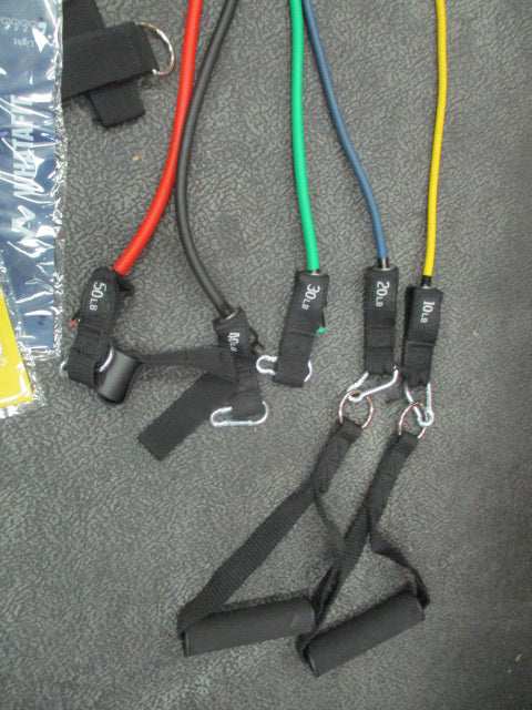 Used Whatafit Resistance Bands Set Exercise Bands with Door Anchor 16 Piece