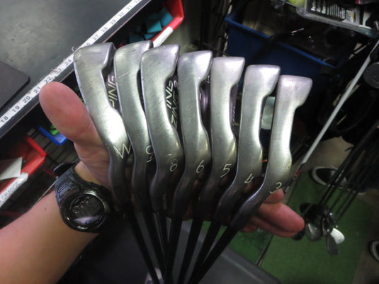 Used PING Zing 2 Black Dot 7pc Left Hand Iron Set 3-9i and W (No 7 Iron)