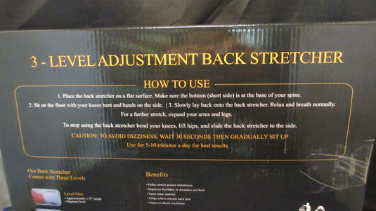 Brightstar Fit 3 Level Adjustable Back Stretcher - Still in Box