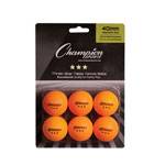New Champion Orange 3 Star Tournament Table Tennis Ball - 6 Pack