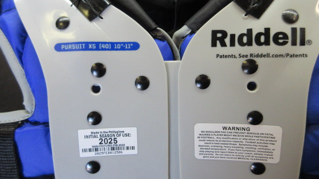 Load image into Gallery viewer, New Riddell Pursuit Youth Football Shoulder Pads - Size XS (10"-11")
