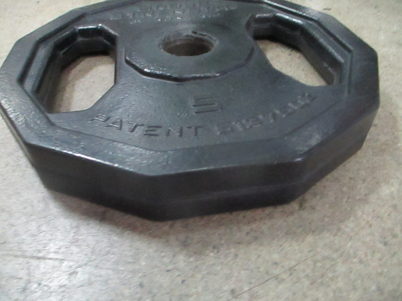 Load image into Gallery viewer, Used Group Strength Rubber Hex 5LB Standard Weight Plate
