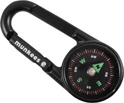 New Munkees Compass Carabiner Compass With Thermometer