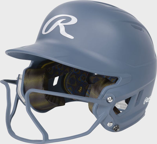New Rawlings Mach Hi-Viz Carolina Blue Softball Helmet - Size Senior