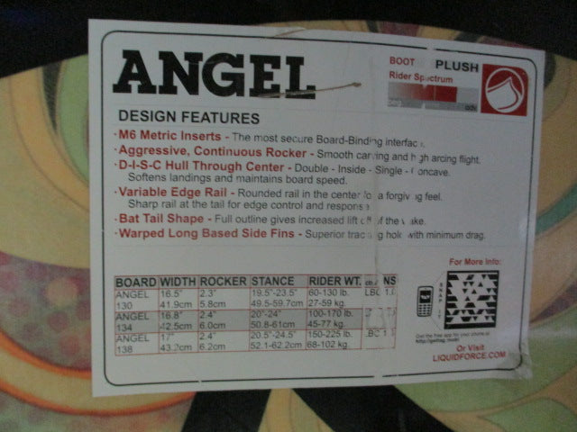 Load image into Gallery viewer, Used Liquid Force Angel 134cm WAKEBOARD 100-170lb rider Weight
