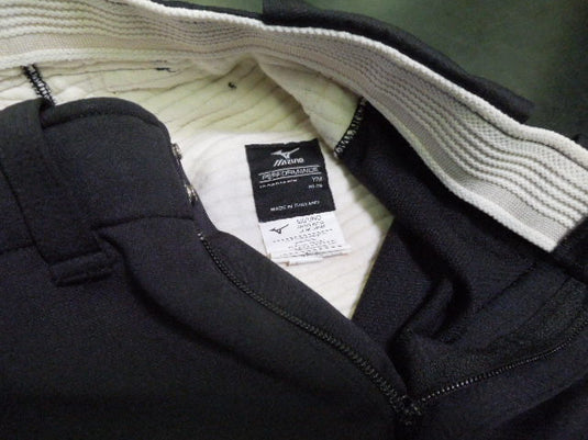 Used Mizuno Knicker Bottom Black Baseball Pants Size YM