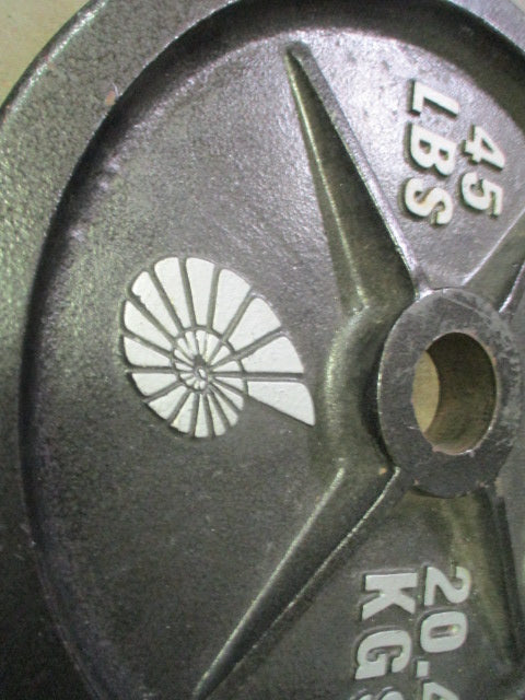 Used Nautilus 45LB Cast Iron Olympic Weight Plate