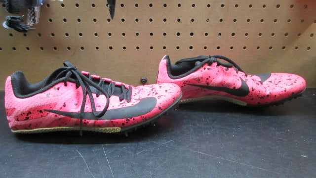 Load image into Gallery viewer, Used Nike Zoom Rival S 9 Paint Splatter Pink Blast Track Shoes - Size 5

