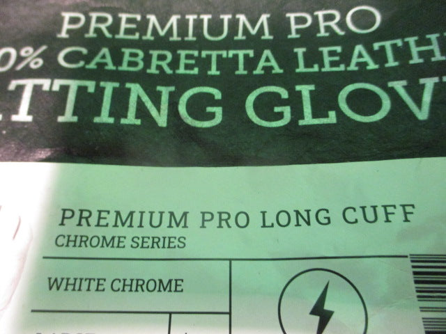 Load image into Gallery viewer, Bruce Bolt Premium Pro Chrome Series Long Cuff Batting Gloves - Medium
