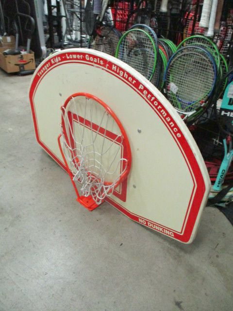 Used Bison 6 in 1 Basketball hoop and height adjusting backboard