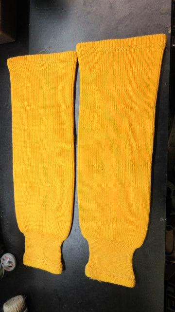 Load image into Gallery viewer, Used Bauer Team Yellow Hockey Socks Youth Size L/XL - holes
