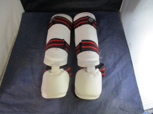 Used San Moo Sa Martial Arts Supply Detachable Shin Guards w/ Instep Size Small