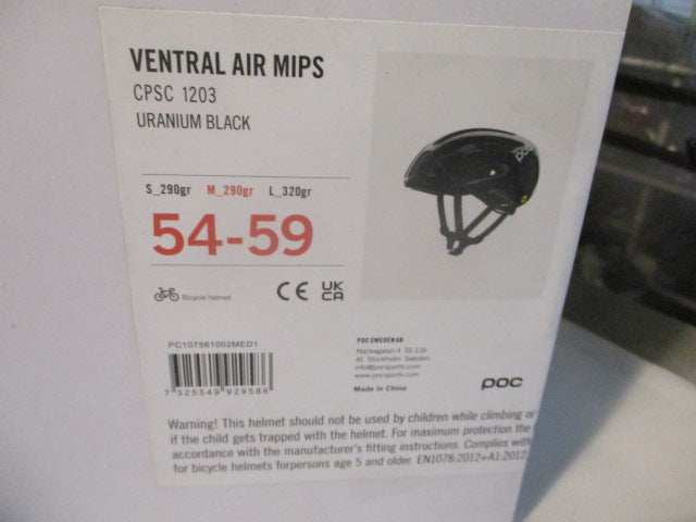Load image into Gallery viewer, POC Ventral Air Mips Bicycle Helmet Size 50-56cm Small / Uranium Black
