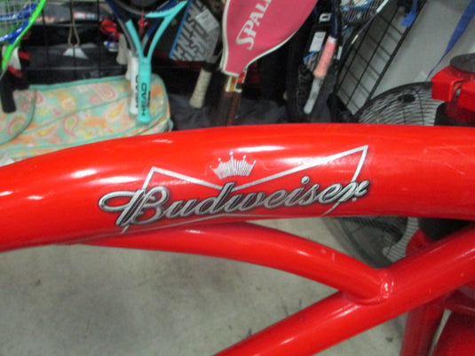 Used Budweiser 26" Red Beach Cruiser Bicycle