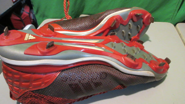 Load image into Gallery viewer, Used Under Armour Black White Metal Baseball Cleat Size 13
