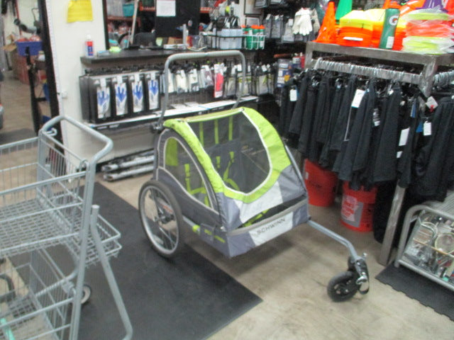 Load image into Gallery viewer, Used Schwinn Pacific Cycle Lumina Reflective Double Bike Trailer W/ Attachment
