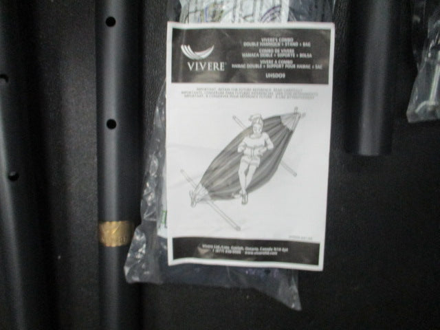 Load image into Gallery viewer, Used Vivere Double Cotton Hammock with Space Saving Steel Stand No Carry Bag

