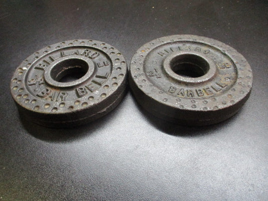 Used Vintage Billard Barbell Dimpled 2.5lb Standard Weight Plate Set