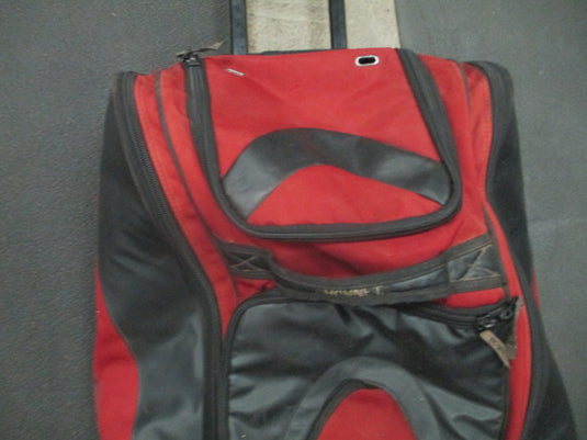 Used Bownet Red/Black Wheeled Baseball Catcher's Equipment Bag