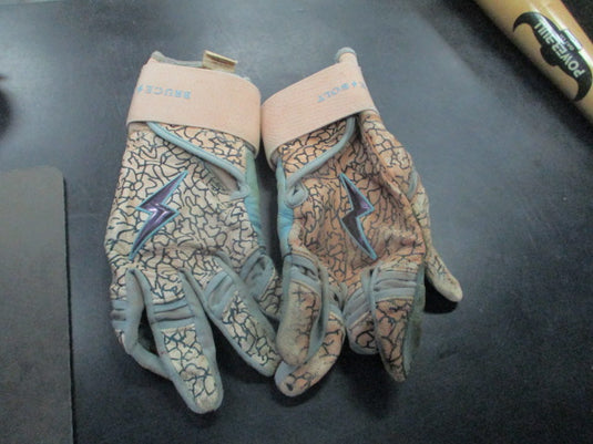 Used Bruce Bolt Adult Batting Gloves Long Cuff 1 Pair