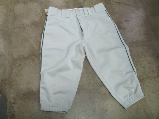 Used Mizuno Performance Knicker Pants Grey with Green Piping Size Medium